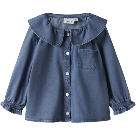 Name It Medium Blue Denim Nmfsophy Ls Dnm Skjorte 2533-Yb T