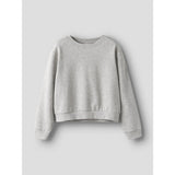 Name It Light Grey Melange Nkfmille Kort Nreg Ls Swe O-Neck Noos