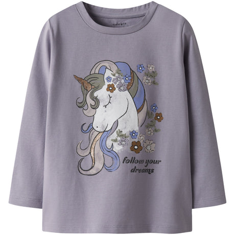 Name It Lavender Gray Nmftulinea Ls Top