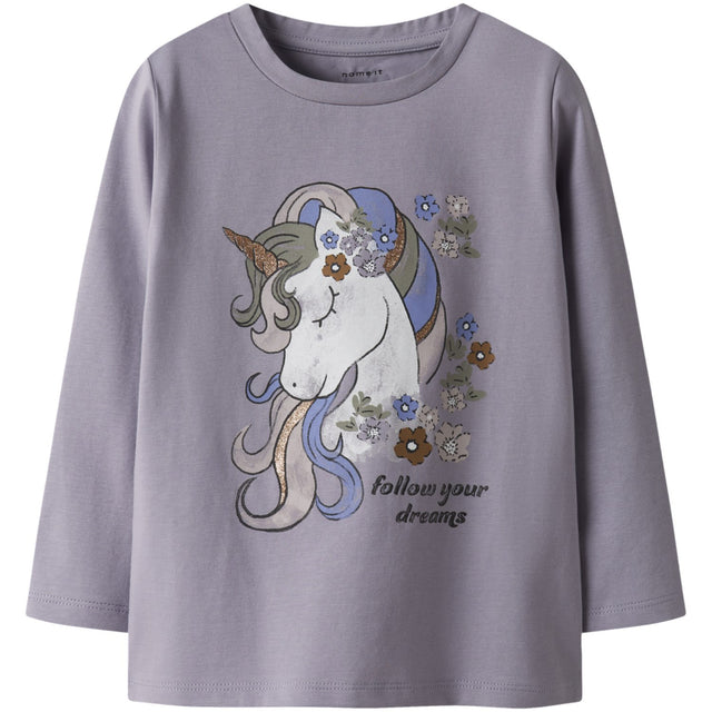 Name It Lavender Gray Nmftulinea Ls Top