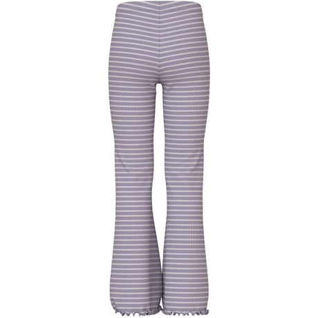 Name It Lavender Gray Lilac Marble Stripe Nkfvemma Flare Bukser
