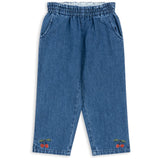 Konges Sløjd  x Luksusbaby Denim Blue Magot Frill Bukser GOTS