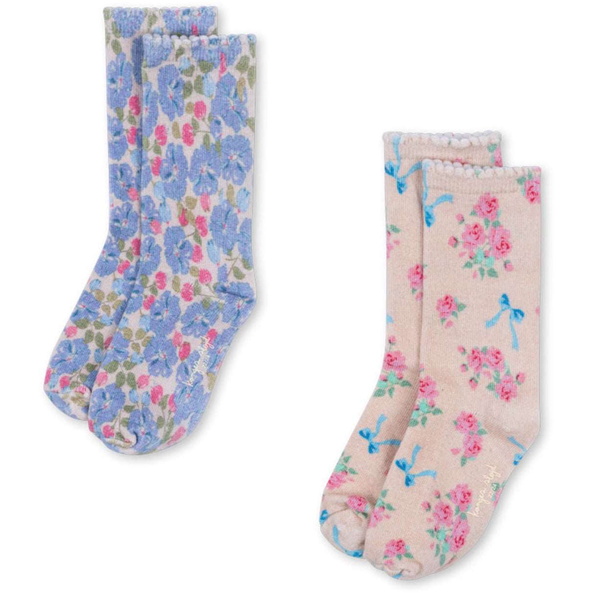 Konges Sløjd Blue Mix 2 Pak Printed Strømper