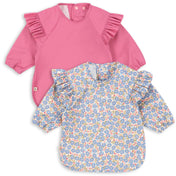 Konges Sløjd Fleur Rosier/Chateau Rose 2 Pak Dinner Hagesmæk Med Ærmer Og Flæse