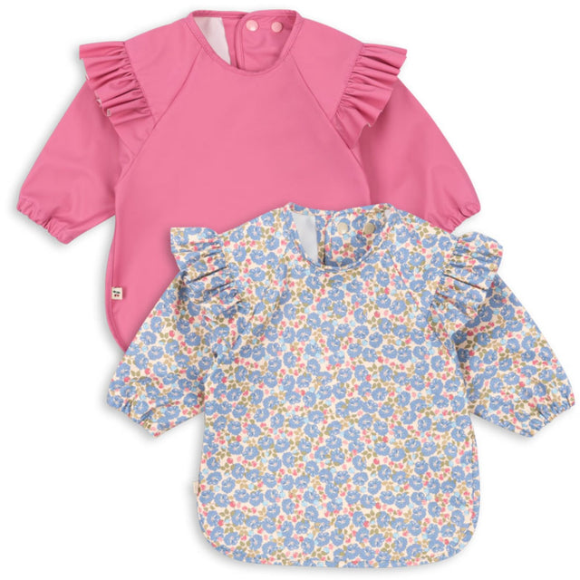 Konges Sløjd Fleur Rosier/Chateau Rose 2 Pak Dinner Hagesmæk Med Ærmer Og Flæse