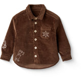 COPENHAGEN COLORS Dk Brown Comb Corduroy Overshirt W. Emb.
