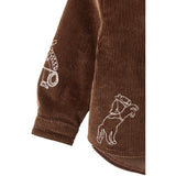 COPENHAGEN COLORS Dk Brown Comb Corduroy Overshirt W. Emb.