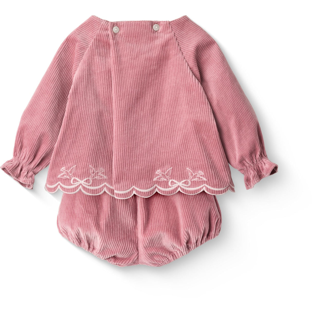 COPENHAGEN COLORS Rose Comb Corduroy Baby Sæt W. Emb.