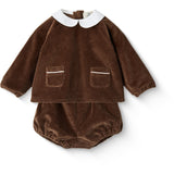 COPENHAGEN COLORS Dk.Brown Comb. Corduroy Baby Sæt W. Krave