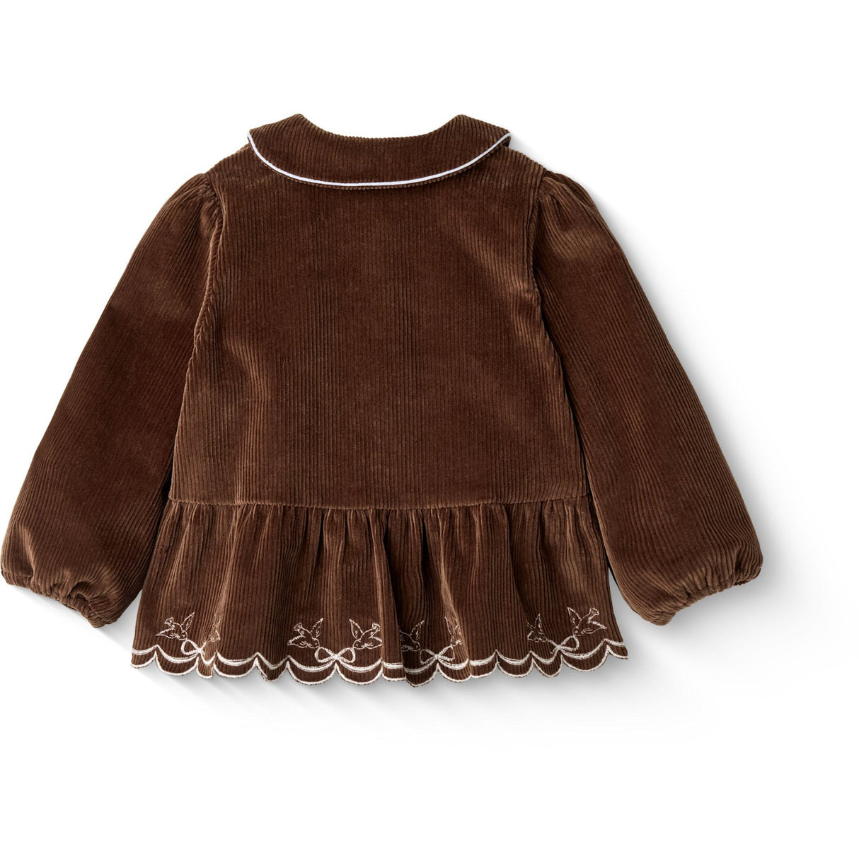COPENHAGEN COLORS Dk Brown Comb Corduroy Bluse W. Emb.