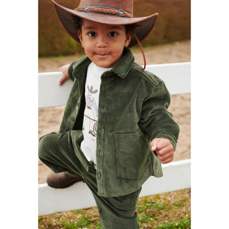 COPENHAGEN COLORS Dk Green Corduroy Overshirt