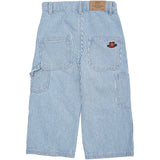 COPENHAGEN COLORS Denim Blue Stripe Y/D Stripe Twill Cargo Bukser W. Adj. Waist