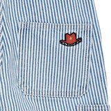 COPENHAGEN COLORS Denim Blue Stripe Y/D Stripe Twill Cargo Bukser W. Adj. Waist