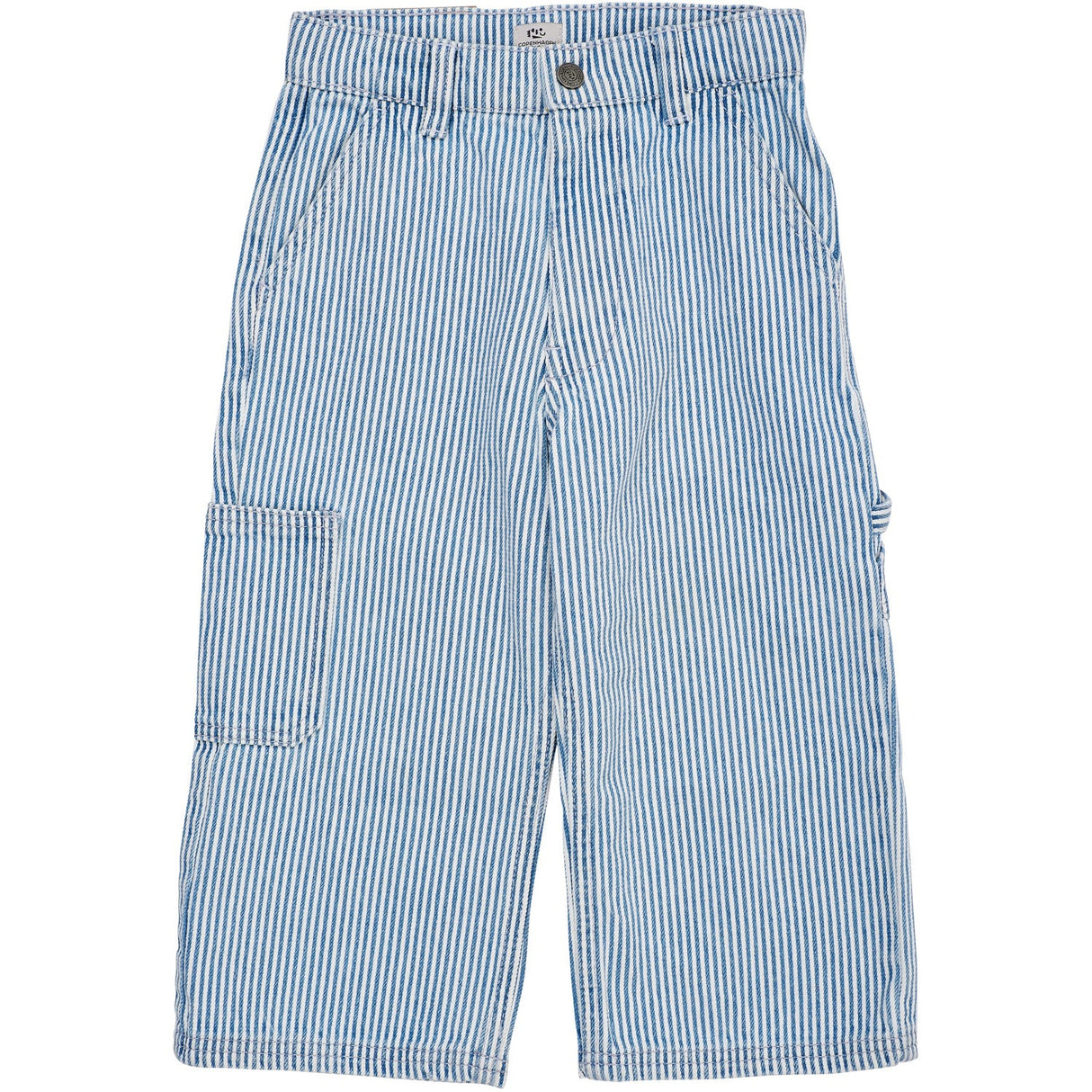 COPENHAGEN COLORS Denim Blue Stripe Y/D Stripe Twill Cargo Bukser W. Adj. Waist