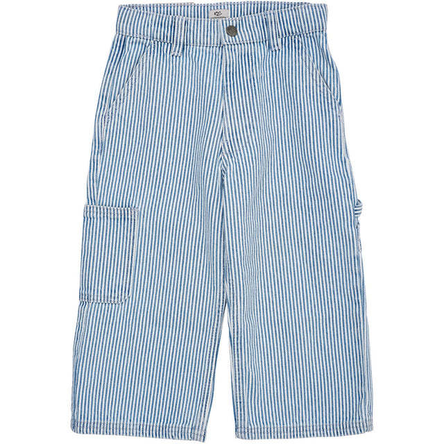 COPENHAGEN COLORS Denim Blue Stripe Y/D Stripe Twill Cargo Bukser W. Adj. Waist