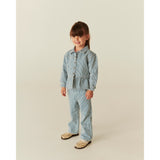 COPENHAGEN COLORS Denim Blue Stripe Y/D Twill Pant W. Wide Leg Og Embroidery