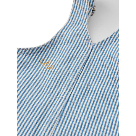 COPENHAGEN COLORS Denim Blue Stripe Y/D Twill Baby Smækbukser
