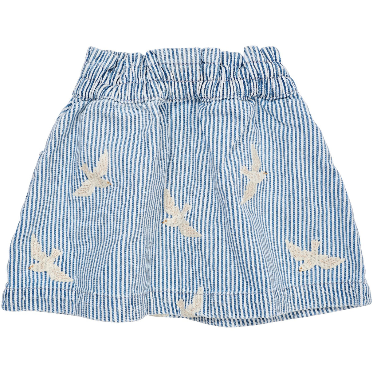 COPENHAGEN COLORS Denim Blue Stripe Y/D Twill Nederdel W. Embroirdey