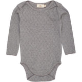 COPENHAGEN COLORS Grey Mel. Pointelle Heart Lapneck Body Ls