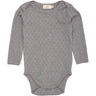 COPENHAGEN COLORS Grey Mel. Pointelle Heart Lapneck Body Ls