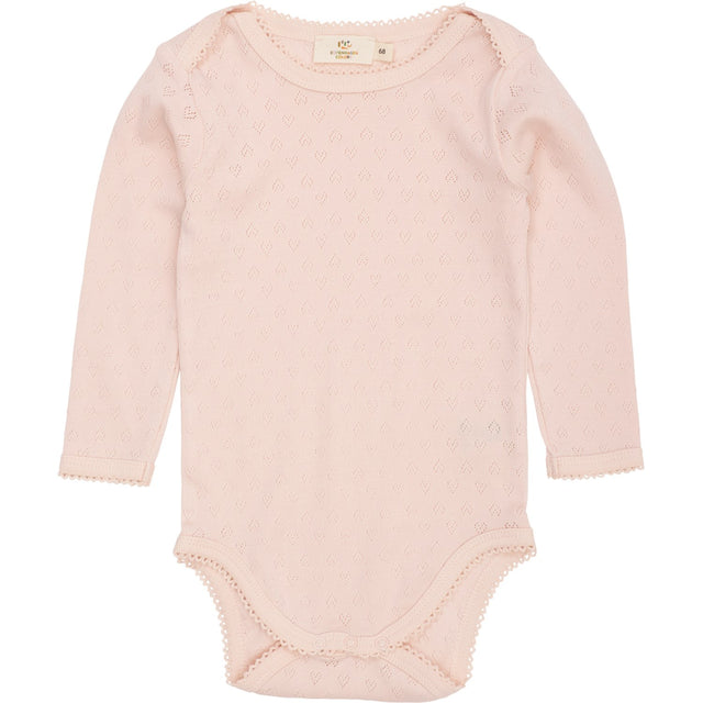 COPENHAGEN COLORS Dusty Rose Pointelle Heart Lapneck Body Ls