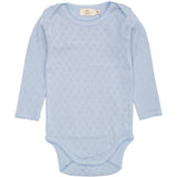 COPENHAGEN COLORS Dusty Blue Pointelle Heart Lapneck Body Ls