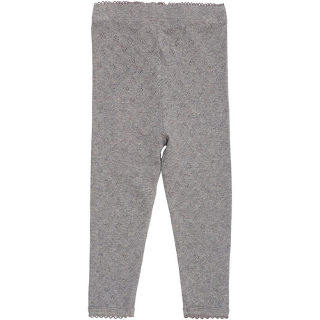 COPENHAGEN COLORS Grey Mel Pointelle Heart Leggings