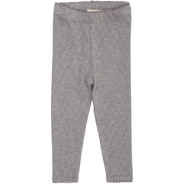 COPENHAGEN COLORS Grey Mel Pointelle Heart Leggings