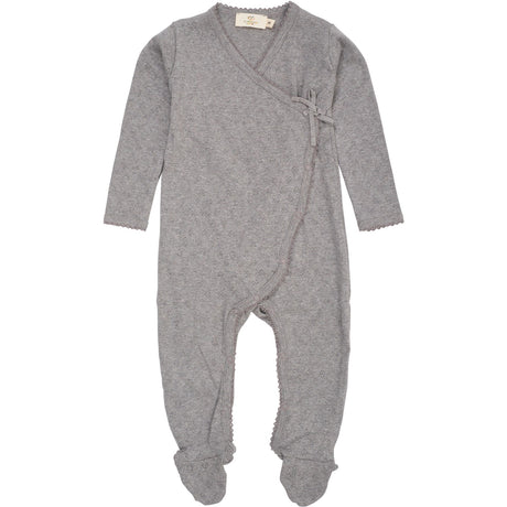 COPENHAGEN COLORS Grey Mel Pointelle Cross-Over Full Body