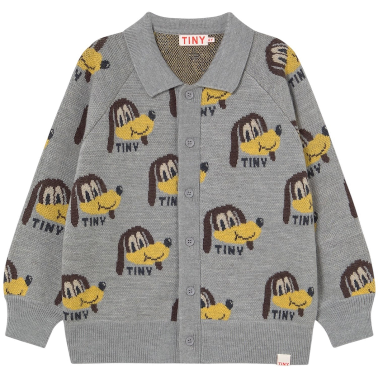 TinyCottons Medium Grey Heather Dogs Cardigan