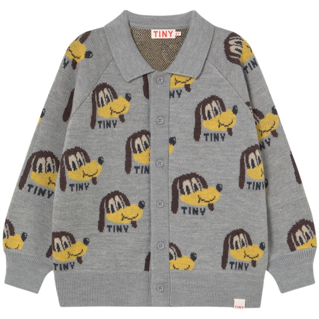 TinyCottons Medium Grey Heather Dogs Cardigan