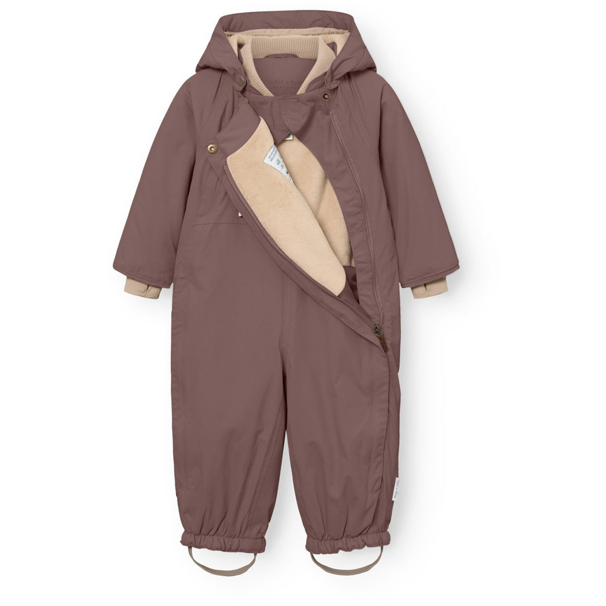 Mini A ture Peppercorn Plum Matwisti Fleece Lined Snowsuit. GRS
