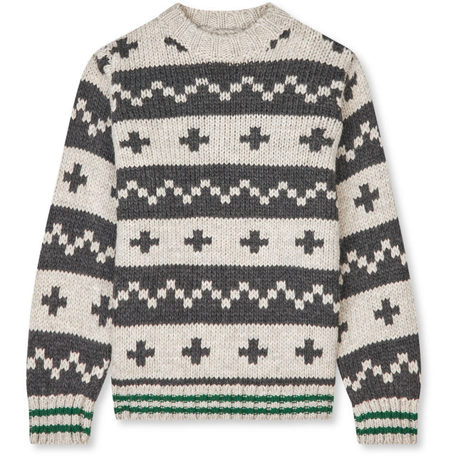 Mads Nørgaard Nature Melange/ Charcoal Melan Crash Keldino Reykavik Sweater