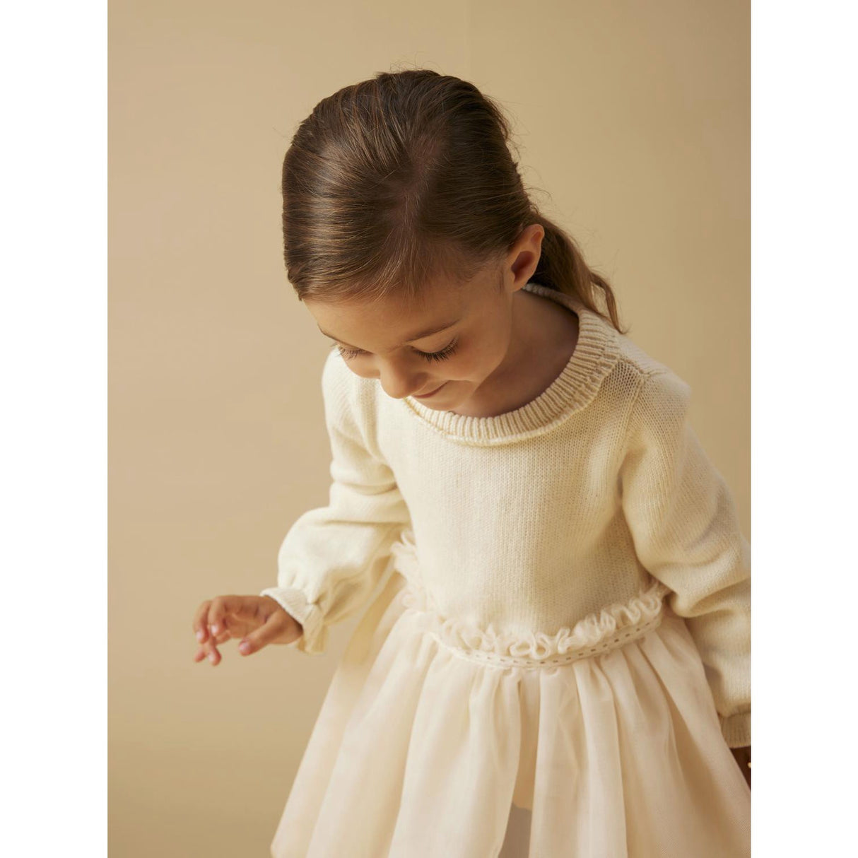 Lil'Atelier Pistachio Shell Nmfsarina Ls Strik Kjole Lil