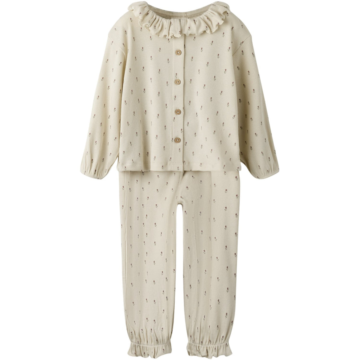 Lil'Atelier Turtledove Floral Nmfgago Rua Loose Night Sæt Lil
