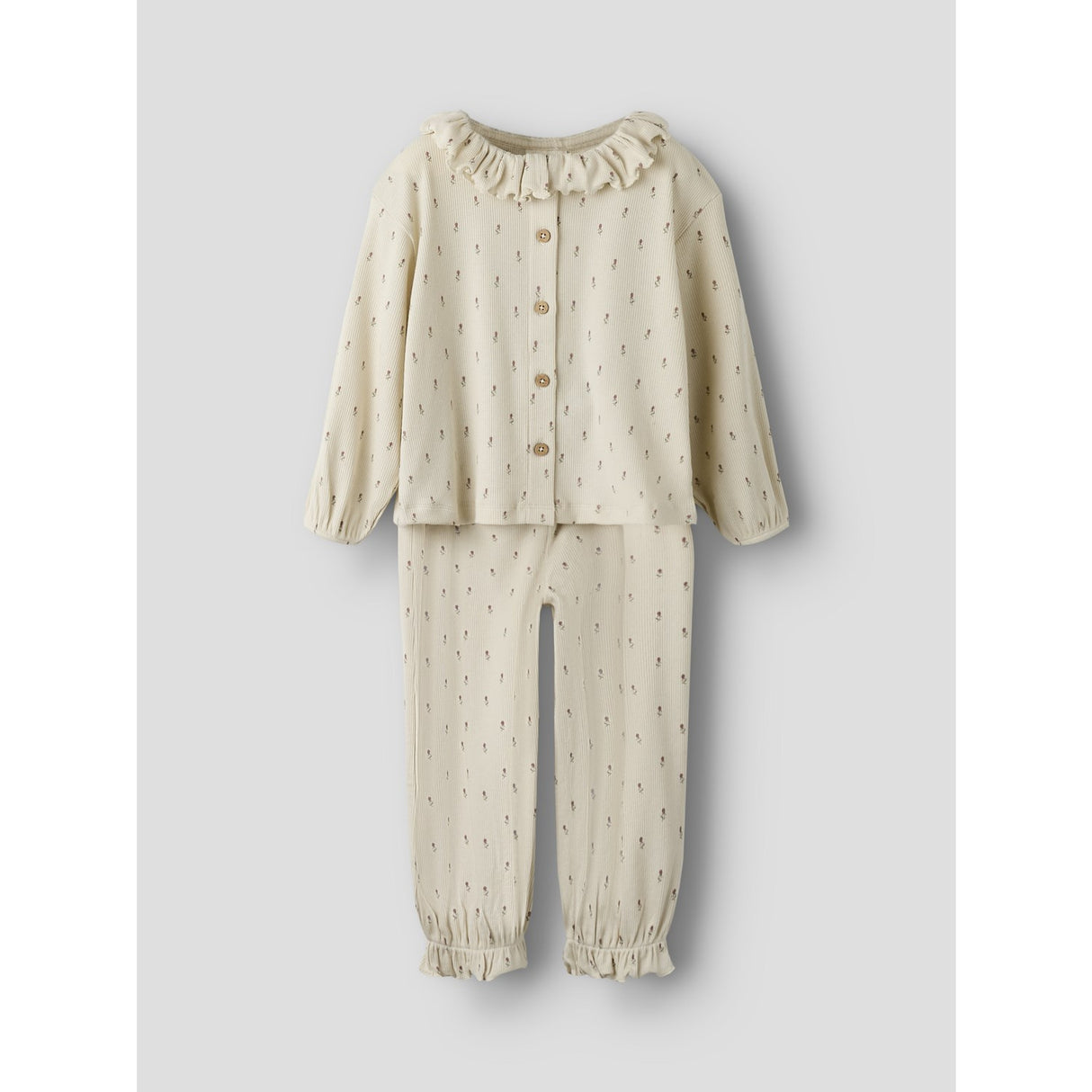 Lil'Atelier Turtledove Floral Nmfgago Rua Loose Night Sæt Lil