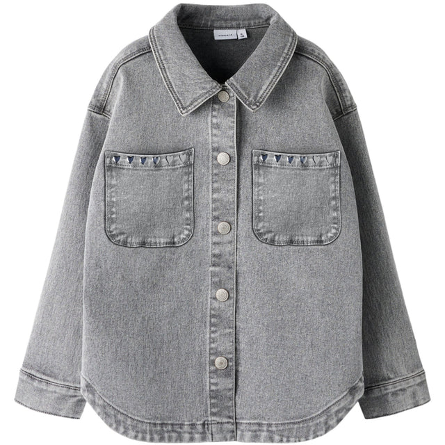 Name It Light Grey Denim Heart Studs Nkfeverlyn Dnm Schaket 5503-Ya N