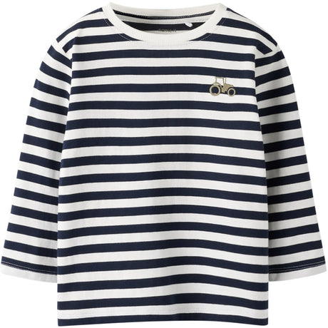 Name It Navy Blazer Bright White Nmmnelson Ls Nreg Top