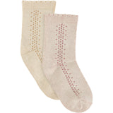 Minymo Burnished Lilac Ankle Strømpe Solid 2-Pak