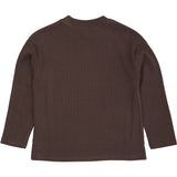 COPENHAGEN COLORS Dk Brown Modal Rib Ls Bluse W. Drop Shoulder