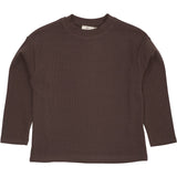 COPENHAGEN COLORS Dk Brown Modal Rib Ls Bluse W. Drop Shoulder