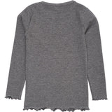 COPENHAGEN COLORS Grey Mel Modal Rib Ls Tee W. Heart Hole Pattern