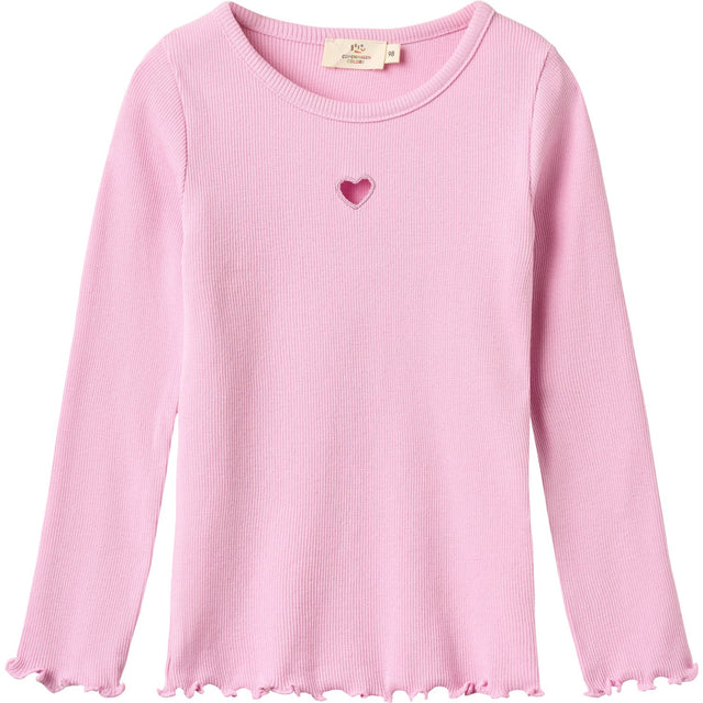 COPENHAGEN COLORS Syringa Modal Rib Ls Tee W. Heart Hole Pattern