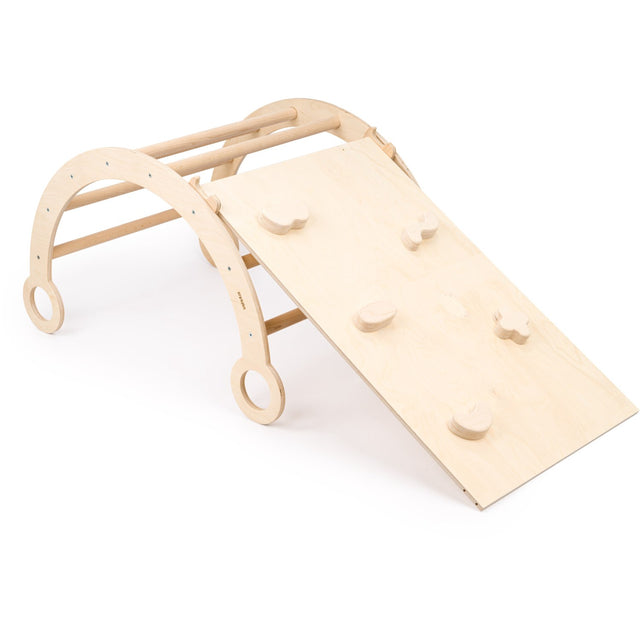 Woobiboo Natural Montessori Wooden Rocker Med Slide-Climber M