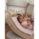 Woobiboo Natural Montessori Rocker Med Beige Madras Og Slide-Climber L