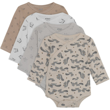 Pippi Rainy Day Body Slå-om Ao-Printed (4-Pack)