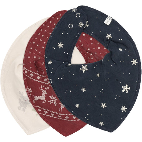 Pippi New Maroon Bandana Stof Savlesmæk Uni - Aop (3-Pack)