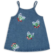 Konges Sløjd Amarena Sequin Magot Paliet Strop Kjole Denim GOTS