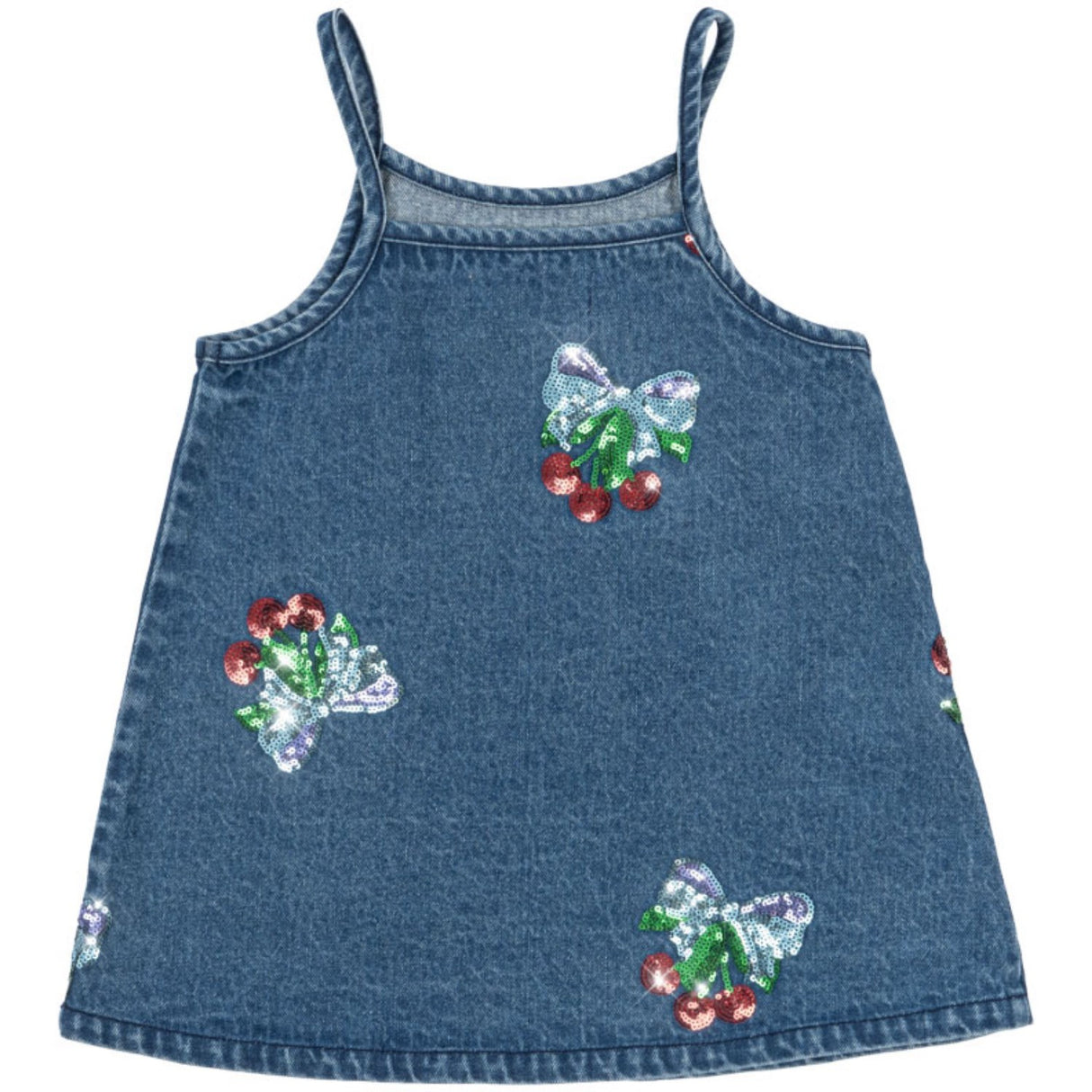 Konges Sløjd Amarena Sequin Magot Paliet Strop Kjole Denim GOTS