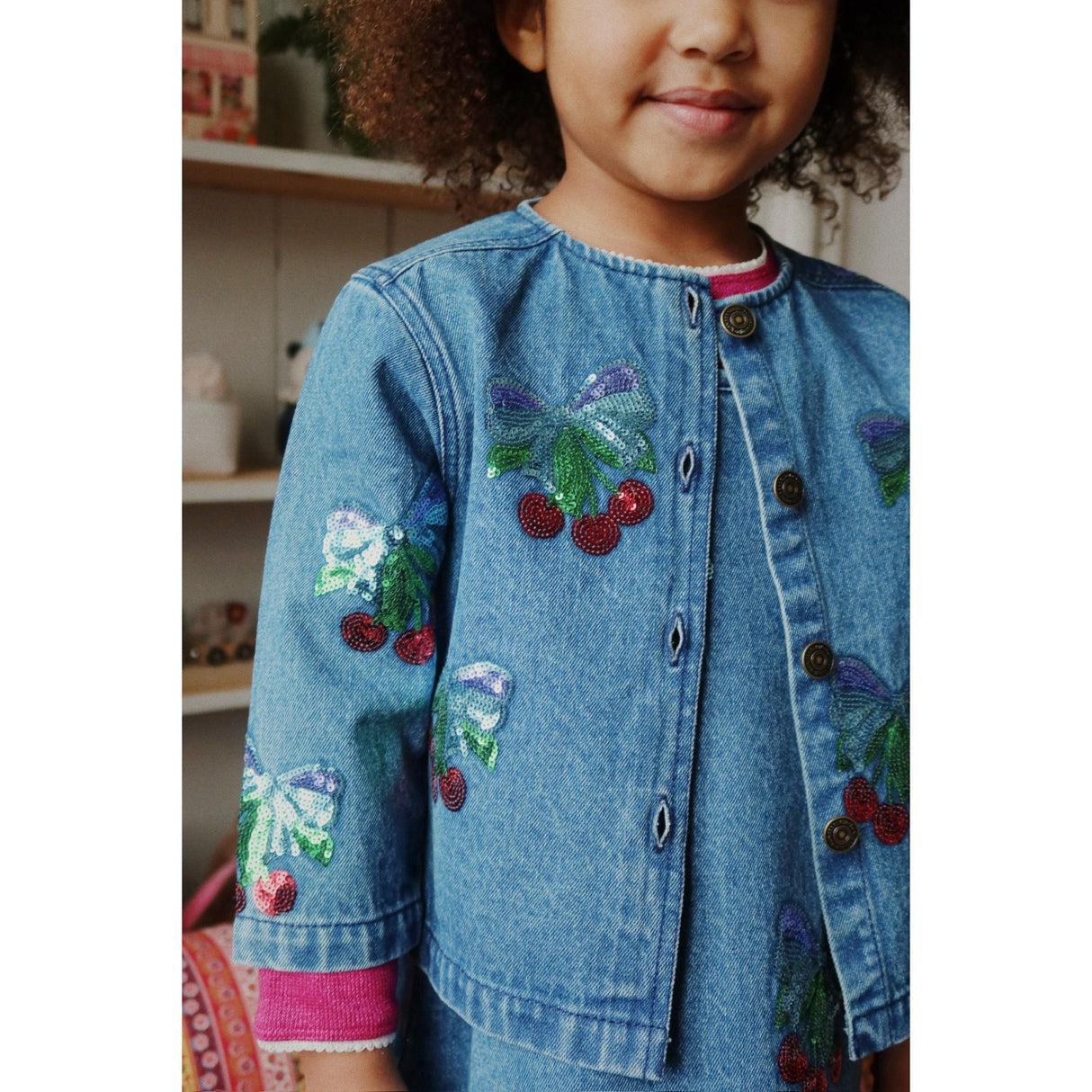 Konges Sløjd Amarena Sequin Magot Paliet Denim Jakke GOTS